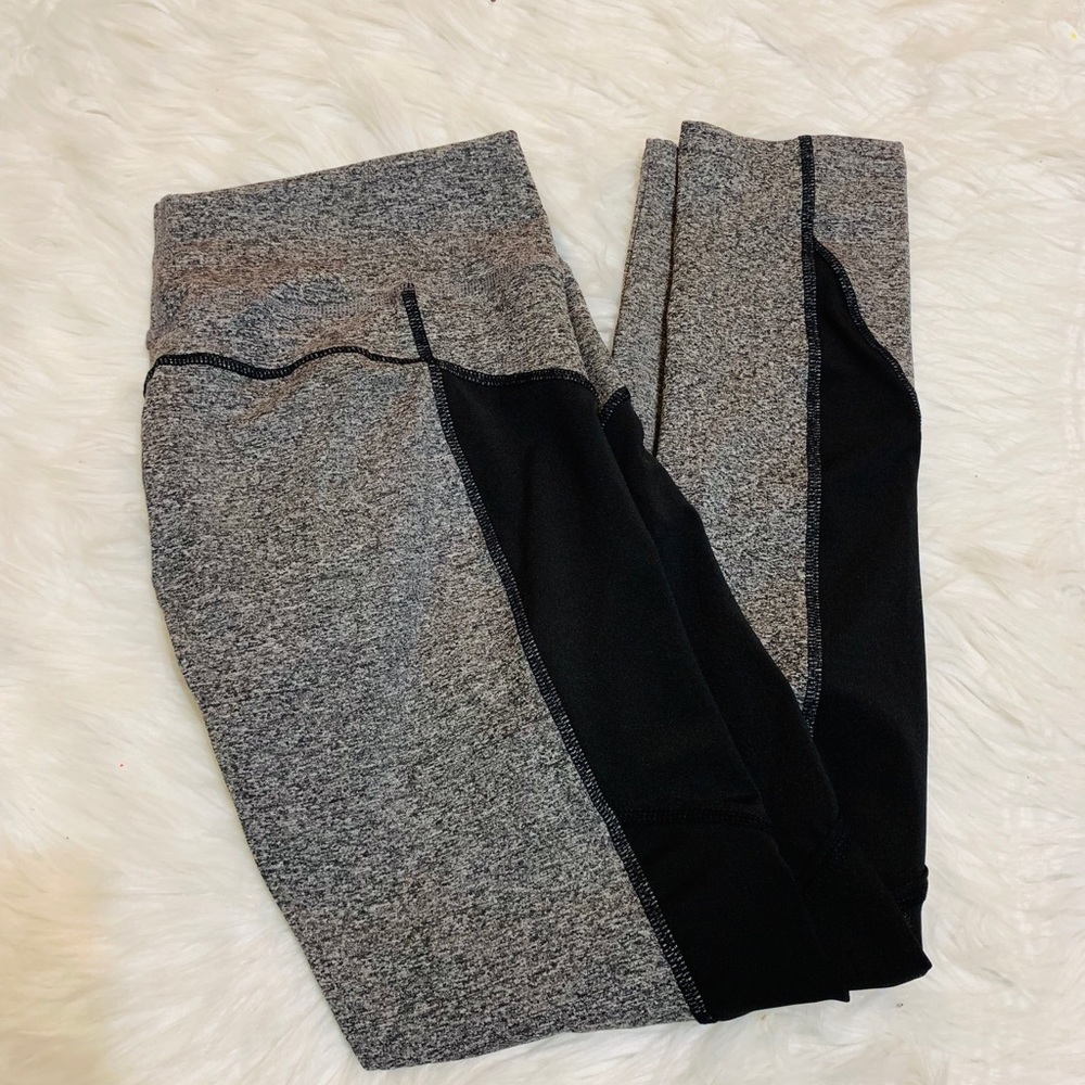 Gray and black leggings